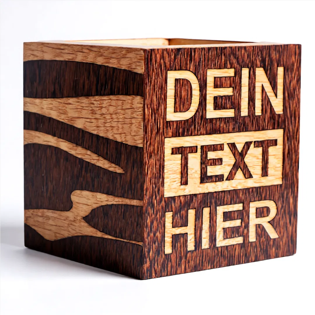 Custom Intarsien-Stiftehalter – frei gestaltbares Design-Unikat
